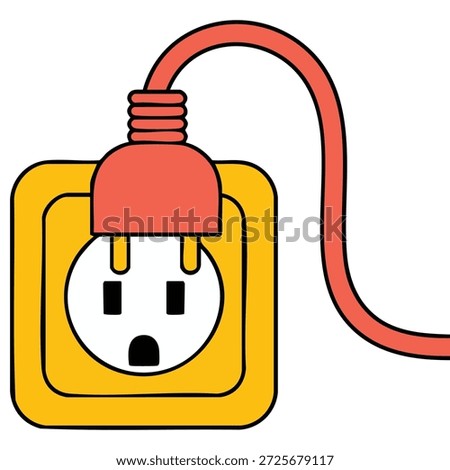 Electric outlet power socket isolated vector illustration on white background