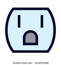 Electric Outlet. Simple Vector Color Icon.