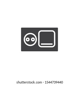 Electric outlet and switch vector icon. filled flat sign for mobile concept and web design. Electrical socket with power switch glyph icon. Symbol, logo illustration. Vector graphics