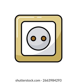 Icono de Vector de toma de corriente eléctrica. Construcción, reparación y edificación. Símbolo del gráfico para su diseño del Sitio web, logotipo, App, UI