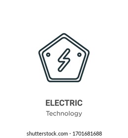 Electric outline vector icon. Thin line black electric icon, flat vector simple element illustration from editable technology concept isolated stroke on white background