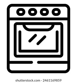 Electric oven icon outline vector. Food baking appliance. Kitchenware electrical technology