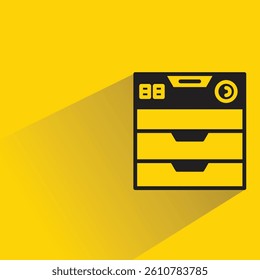 electric oven icon with shadow yellow background
