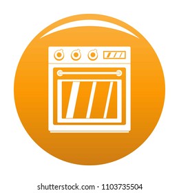 Electric oven icon. Simple illustration of electric oven vector icon for any design orange