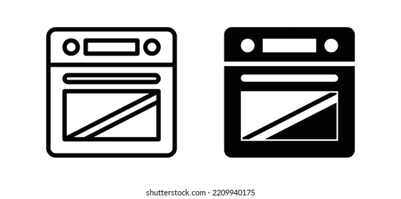 Electric Oven In The Kitchen For Baking Icon Vector. Microwave Symbol Illustration