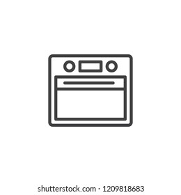Electric oven outline icon. linear style sign for mobile concept and web design. Microwave oven simple line vector icon. Symbol, logo illustration. Pixel perfect vector graphics
