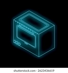 Electric oven radiating a mesmerizing blue glow, promising perfectly baked culinary creations