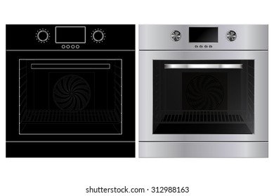 Electric oven. Vector Illustration isolated on white background..