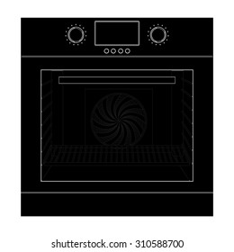 Electric oven. Vector isolated on white.