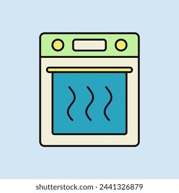 Elektrischer Backofen Vektor Küche Farbe Ikone. Graph-Symbol für Koch-Website-Design, Logo, App, UI