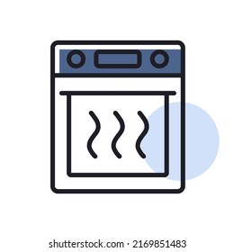 Electric oven vector kitchen icon. Graph symbol for cooking web site design, logo, app, UI