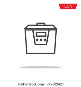 Electric pan icon vector isolated on white background.