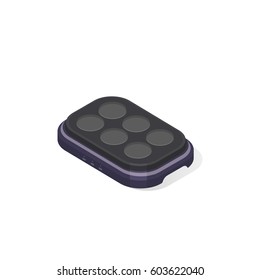 Electric pancake maker. Vector isometric illustration. Isolated on a white background
