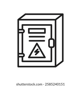 Electric panel box icon Flat vector set outline