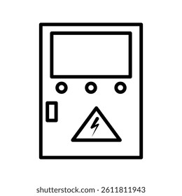  electric panel box icon on white background