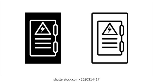 electric panel box icon set vectors. Electric distribution icon. editable on white background.
