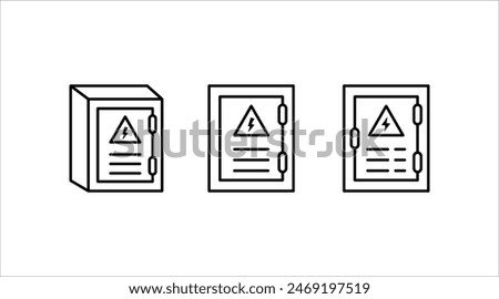 electric panel box icon set vectors. Electric distribution icon. editable on white background.