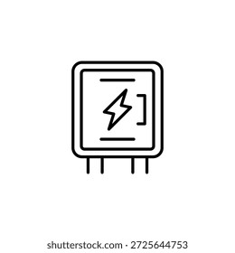 Caja de panel eléctrico con contorno minimalista de rayo