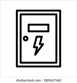 vector de caja de panel eléctrico. Icono de distribución eléctrica. modificable sobre fondo blanco