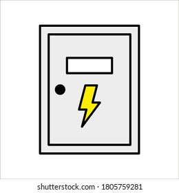 electric panel box vector. Electric distribution icon. editable on white background