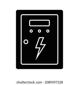 electric panel box vector. Electric distribution icon. editable on white background