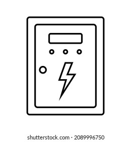 electric panel box vector. Electric distribution icon. editable on white background