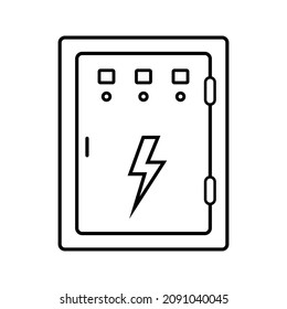 electric panel box vector. Electric distribution icon. editable on white background