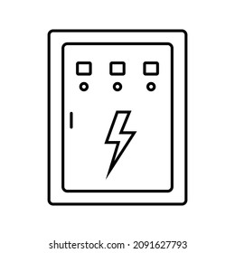 electric panel box vector. Electric distribution icon. editable on white background