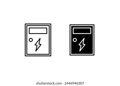 electric panel box vector. Electric distribution icon. editable on white background