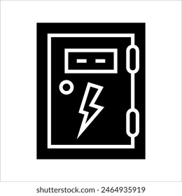 electric panel box vector. Electric distribution icon. editable on white background.