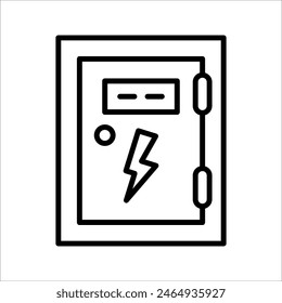 electric panel box vector. Electric distribution icon. editable on white background.