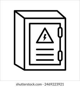 electric panel box vector. Electric distribution icon. editable on white background.