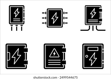electric panel box vector. Electric distribution icon set. vector illustration on white background