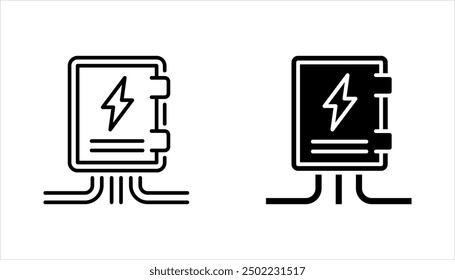 electric panel box vector. Electric distribution icon set. vector illustration on white background