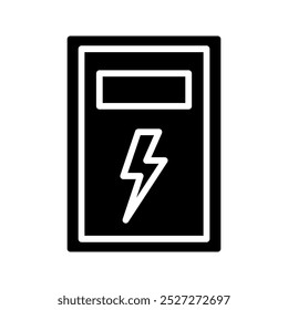 electric panel box vector. Electric distribution icon color editable