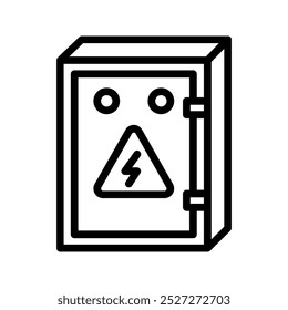 electric panel box vector. Electric distribution icon color editable