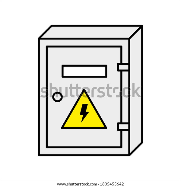 electric panel box vector. Electric\
distribution icon. editable on white\
background