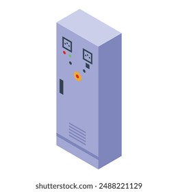 Electric panel with buttons and indicators showing different data, isometric view