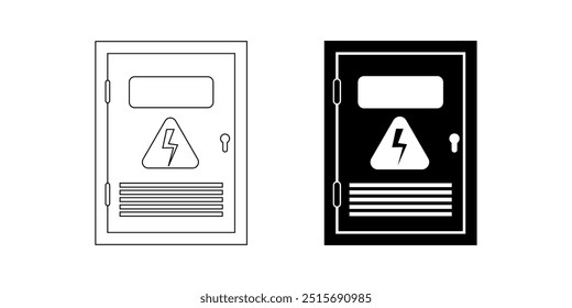 electric panel icon set isolated on white background