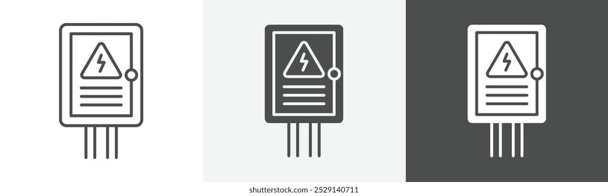 electric panel icon Thin line symbol collection