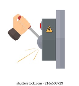 Electric panel switch. Electric switch, vector illustration