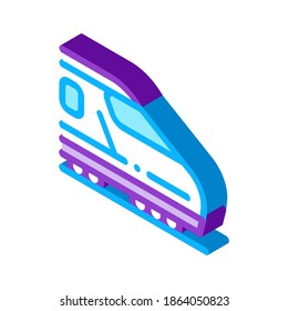 vector de icono del tren de pasajeros eléctrico. señal isométrica del tren de pasajeros eléctrico. ilustración de símbolo aislado de color