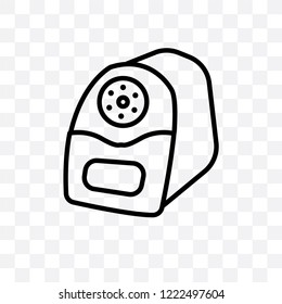 electric pencil sharpener vector linear icon isolated on transparent background, electric pencil sharpener transparency concept can be used for web and mobile