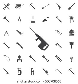 Electric perforator icon. construction, tools icons universal set for web and mobile