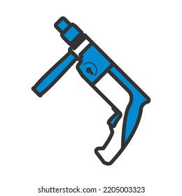 Elektrisches Perforatorsymbol. Bearbeitbare, fette Rahmenlinie mit Farbfülldesign. Vektorgrafik.