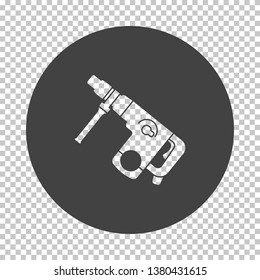 Icono de perforador eléctrico. Reducir el diseño de galería de símbolos en la rejilla de transparencia. Ilustración vectorial.