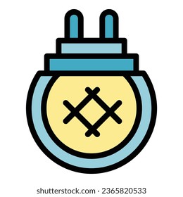 Electric pest control icon outline vector. Bite insect. Cute bug color flat
