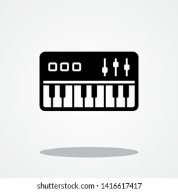 Electric Piano Icon with Gray Shadow