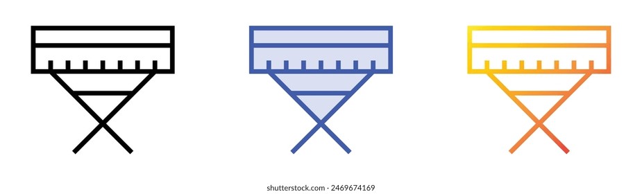 electric piano icon. Linear, Blue Fill and Gradient Style Design Isolated On White Background