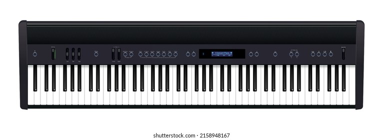 Electric piano isolated on white background. Vector illustration.